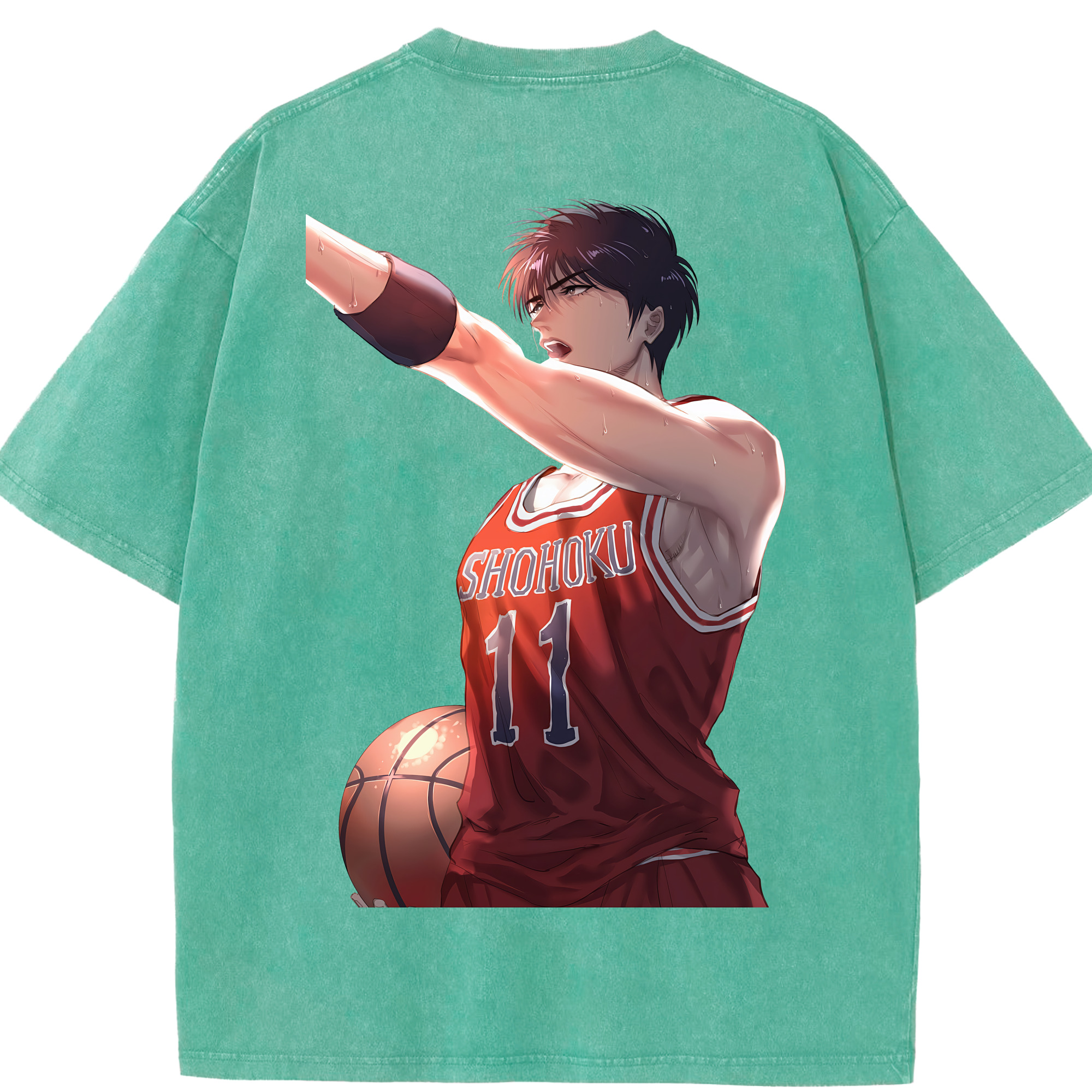 （画像用） SLAM DUNK／スラムダンク 綿100% ヴィンテージ風 半袖Tシャツ（背面プリント）